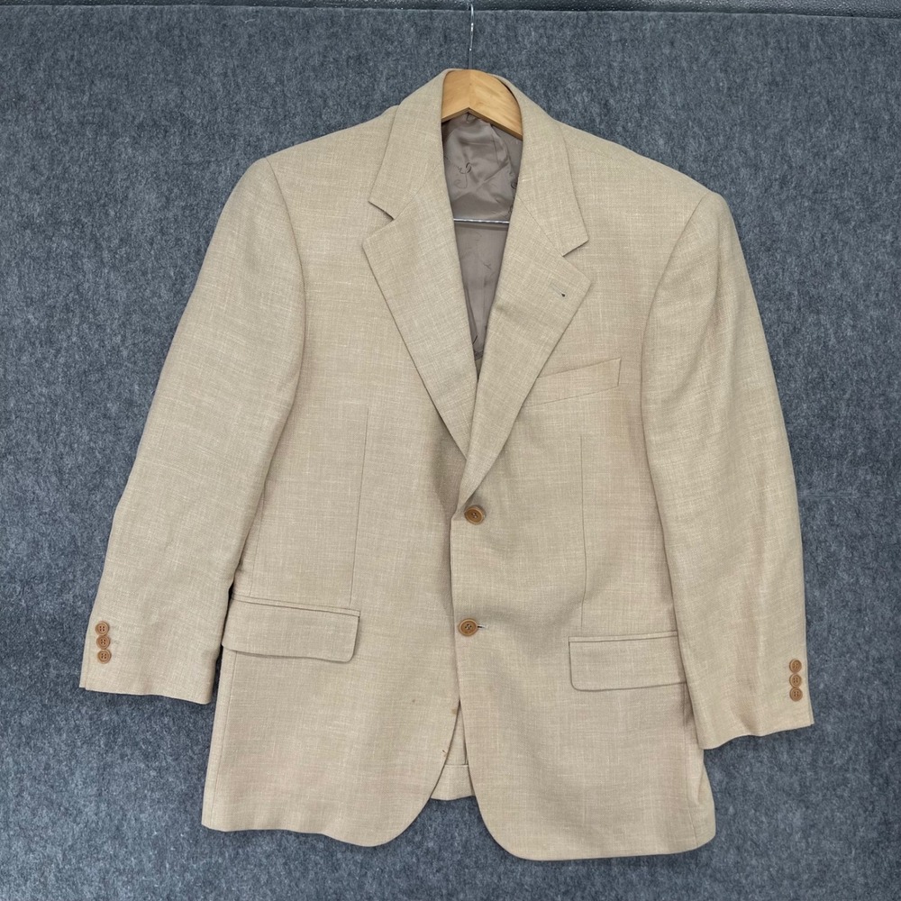 Givenchy Blazer Mens 40R Beige Linen Wool Sport Coat Italy Gentleman